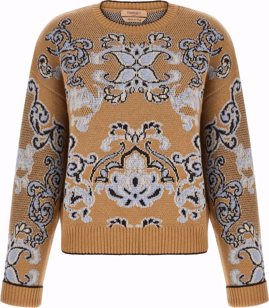 Twinset Brown Wool Cardigan