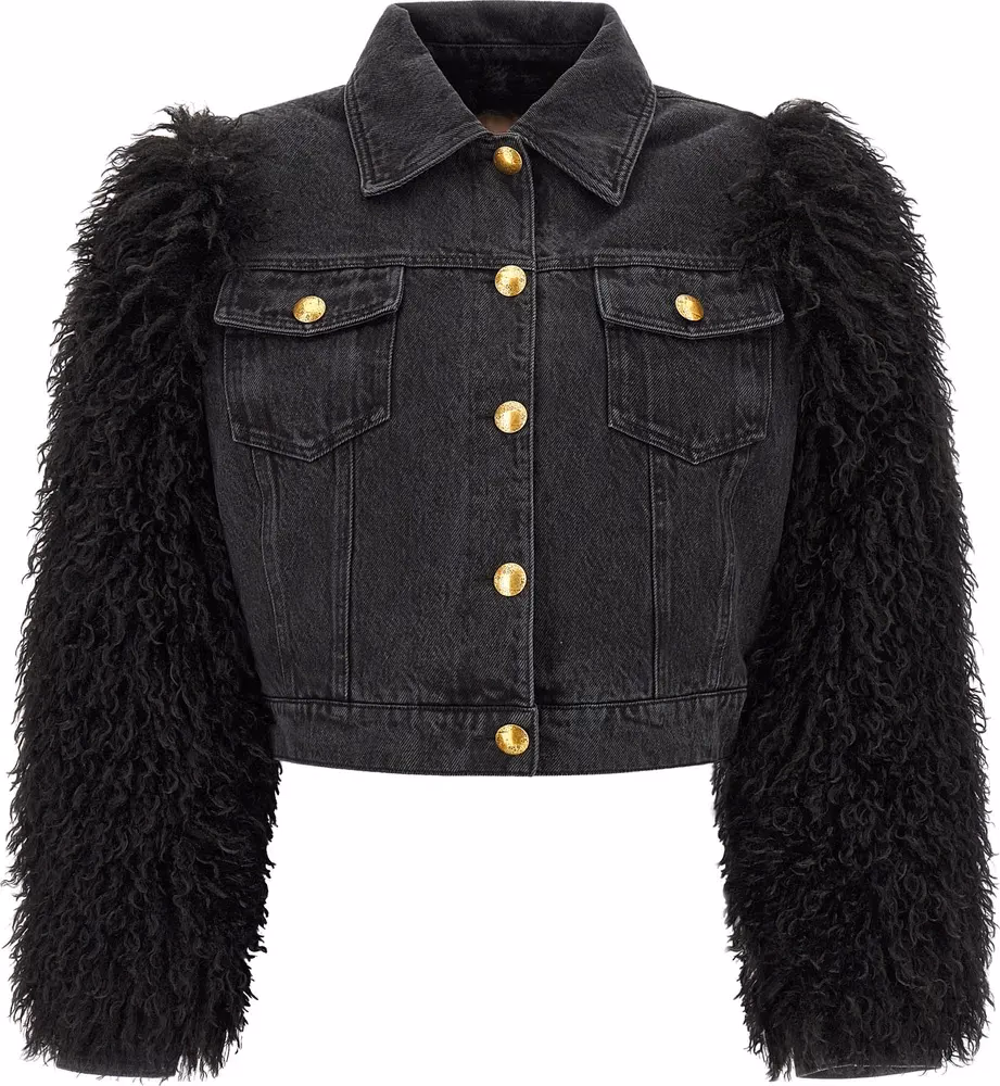 Twinset Black Cotton Denim Jacket