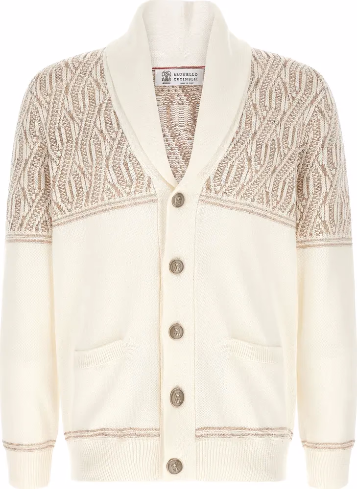 Brunello Cucinelli Beige Cotton Cardigan
