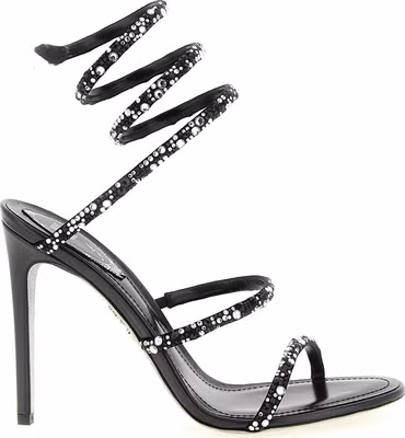 Bicolor Viscose Stiletto Heel Sandals