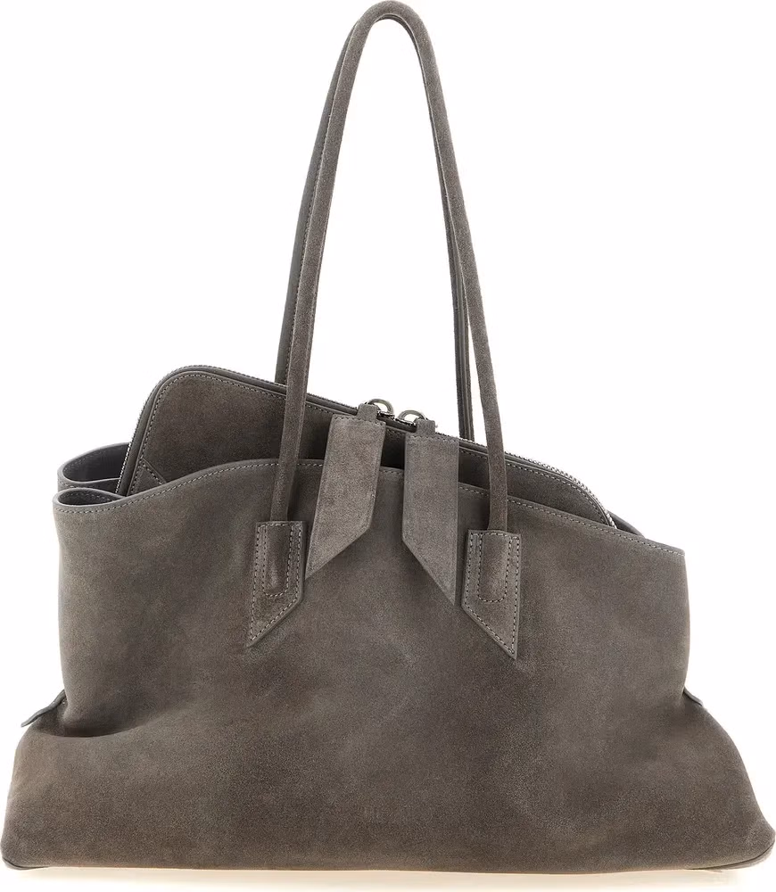 The Attico Gray Bovine Leather Shoulder Bag