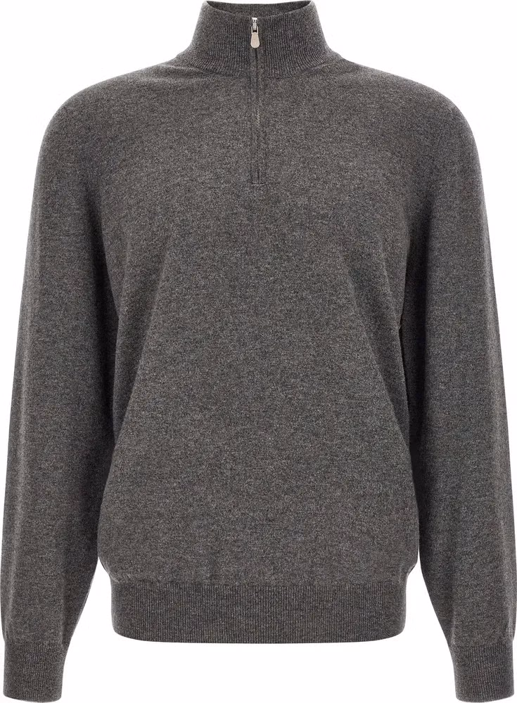 Brunello Cucinelli Gray Cashmere Cardigan