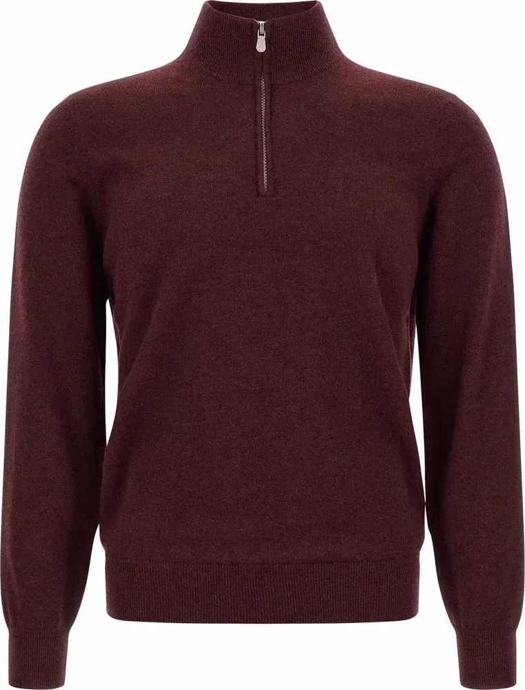 Brunello Cucinelli Bordeaux Cashmere Cardigan