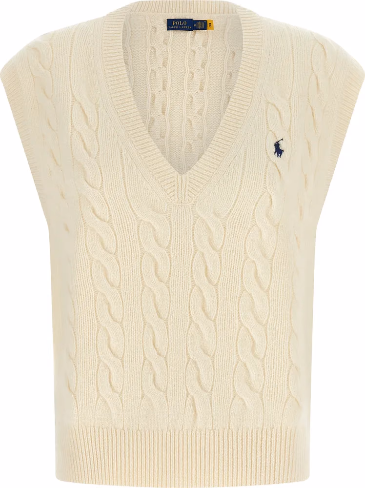 Polo Ralph Lauren White Wool Sleeveless Jacket