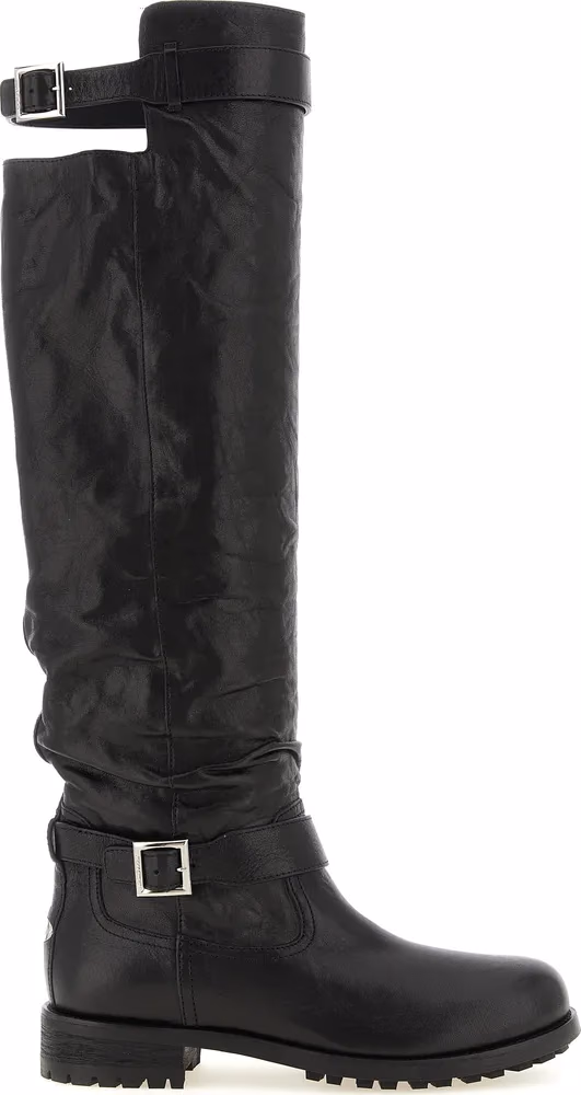 Jimmy Choo Black Leather Over The Knee