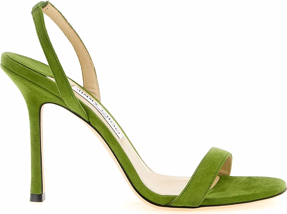 Jimmy Choo Bicolor Leather Stiletto Heel Sandals