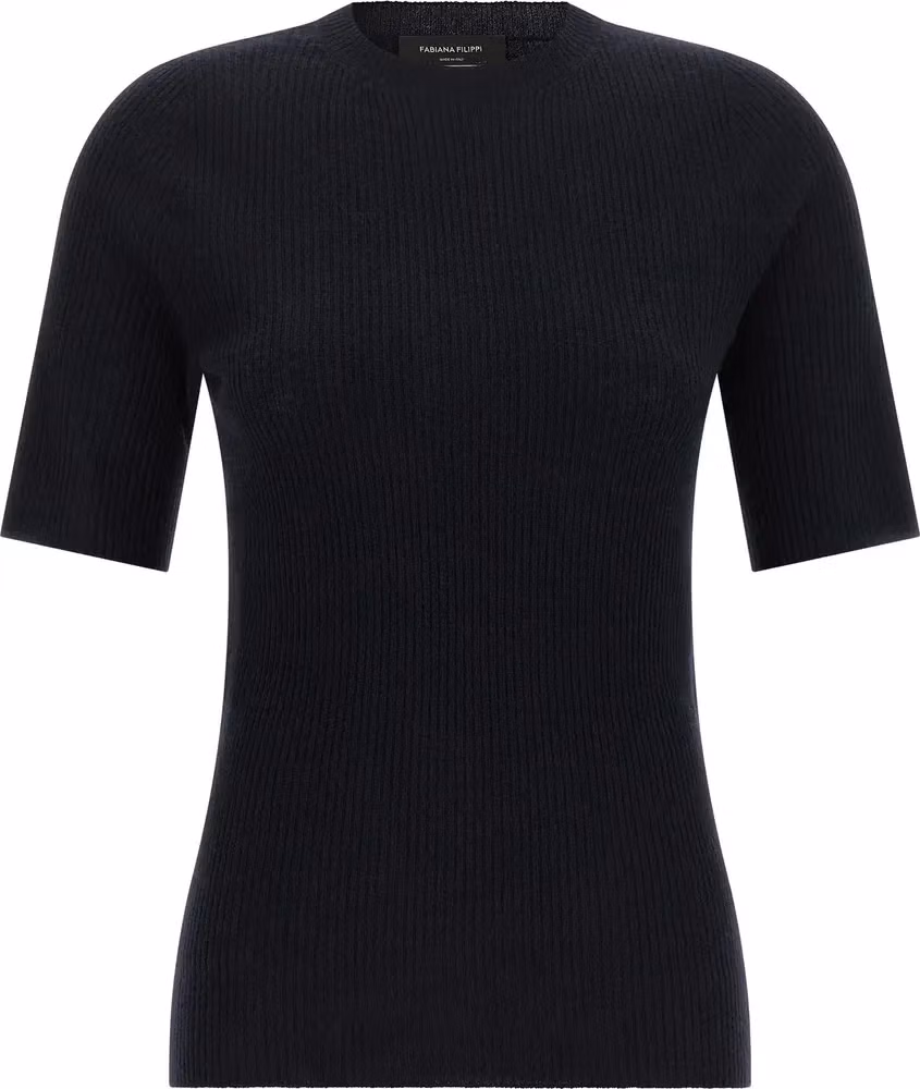 Fabiana Filippi Blue Virgin Wool T-Shirt