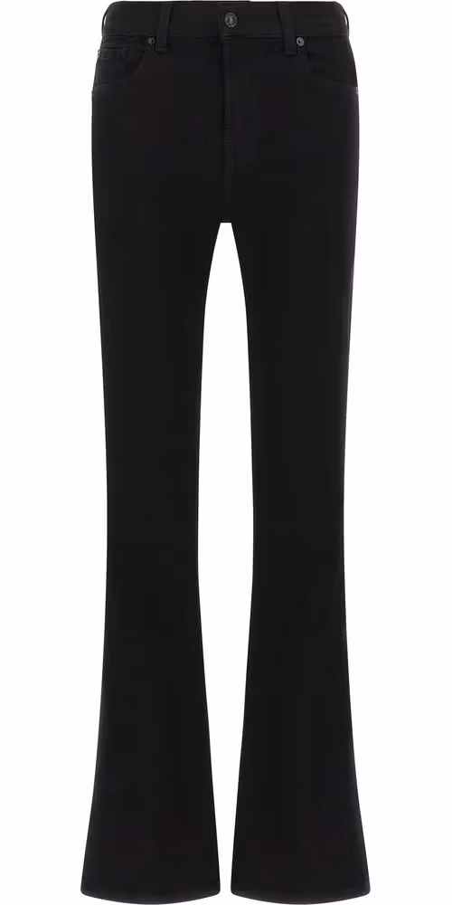 7 For All Mankind Black Cotton Bootcut Jeans