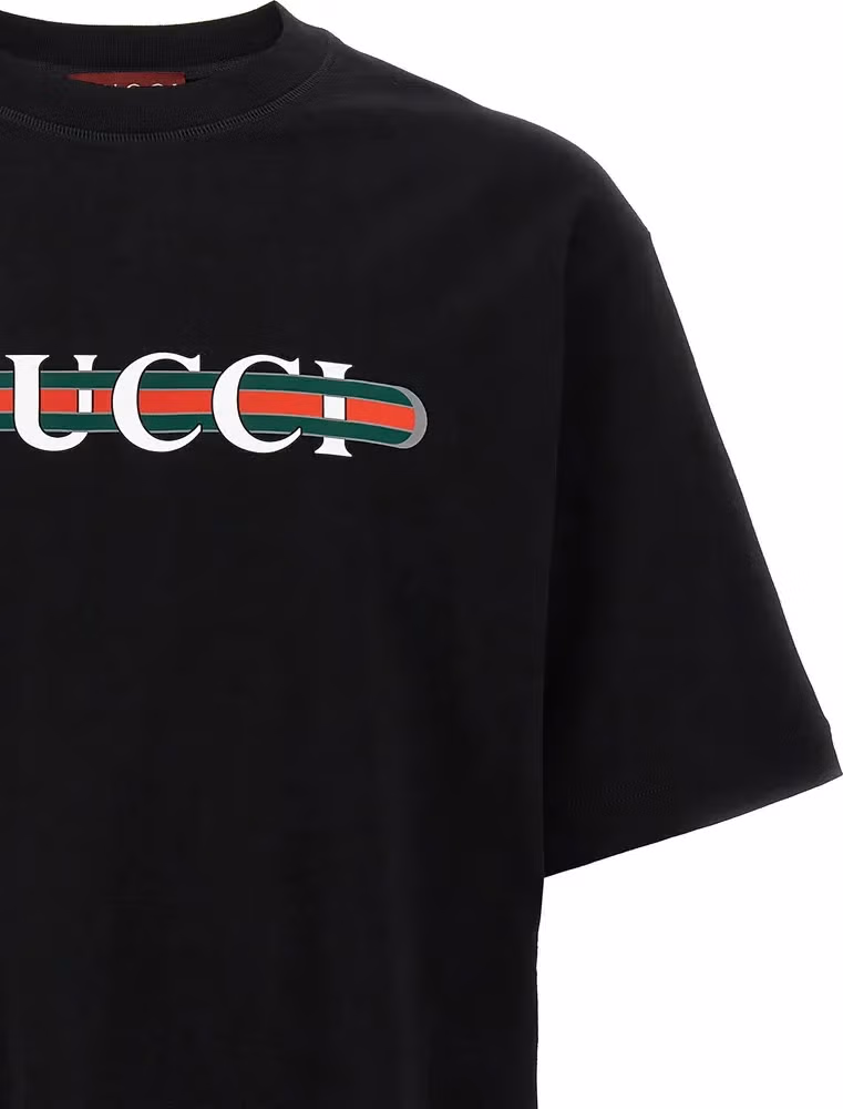 Gucci Black Cotton T-Shirt