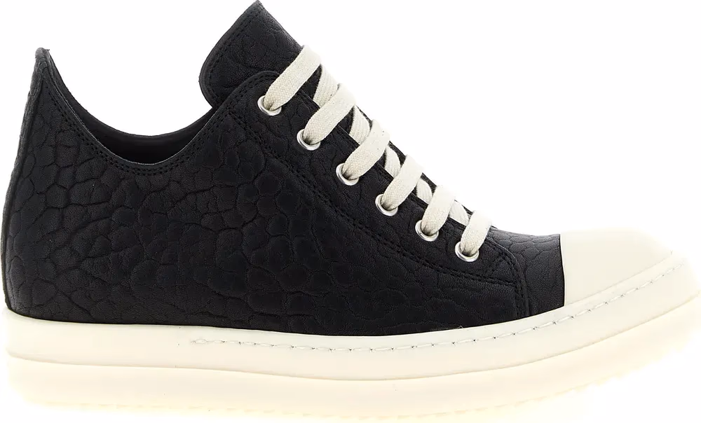 Rick Owens Bicolor Lamb Leather Low Top Sneakers