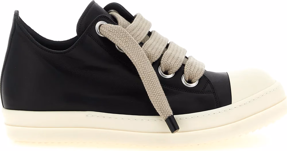 Rick Owens Bicolor Calfskin Low Top Sneakers