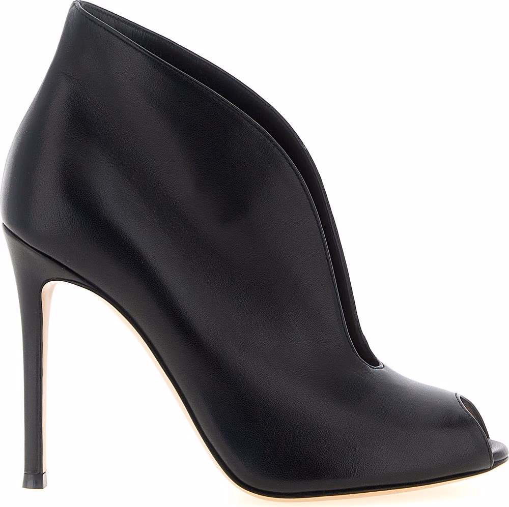 Gianvito Rossi Black Lamb Leather Ankle Boots