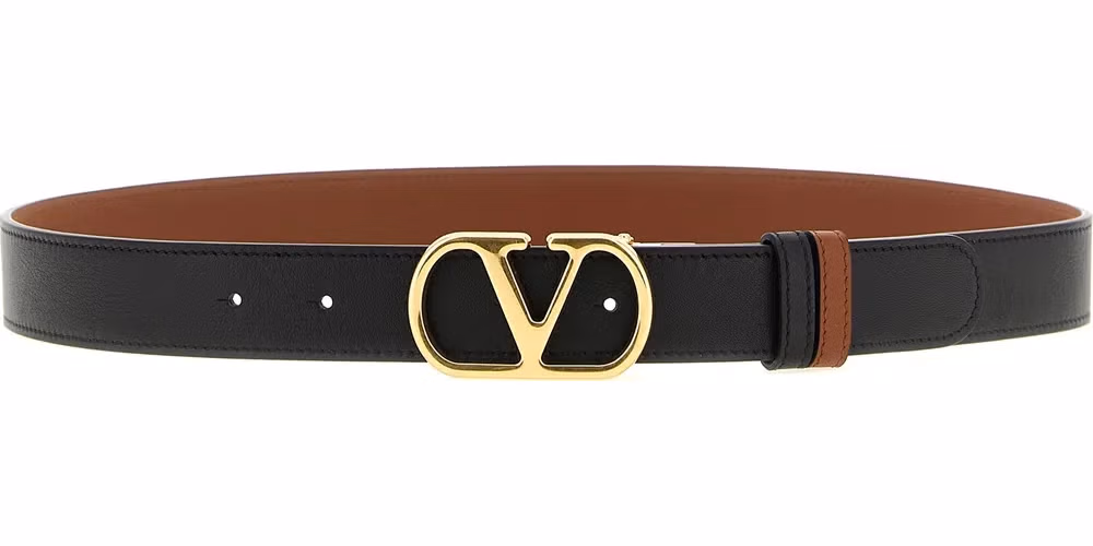 Valentino Garavani Black Calfskin Regular Belt