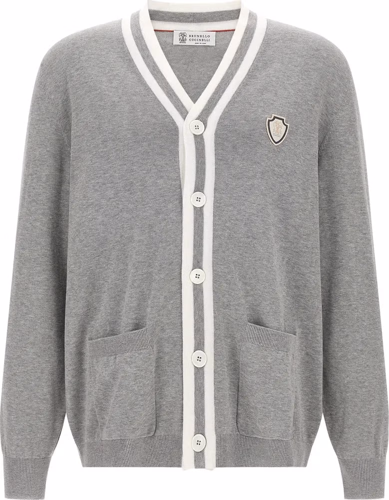 Brunello Cucinelli Gray Cotton Cardigan