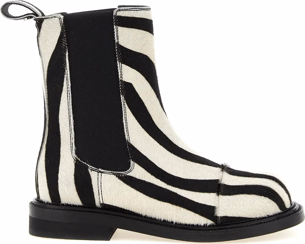 Moschino Bicolor Calfskin Ankle Boots