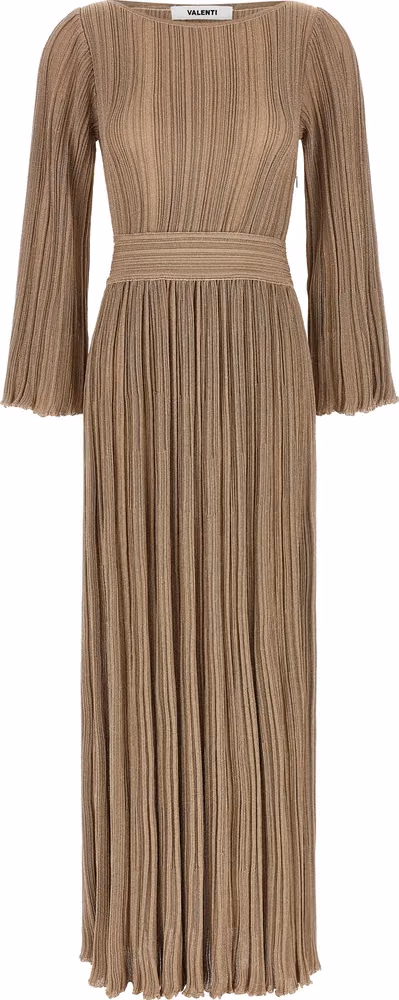 ANTONINO VALENTI Gold Viscose Long Dress