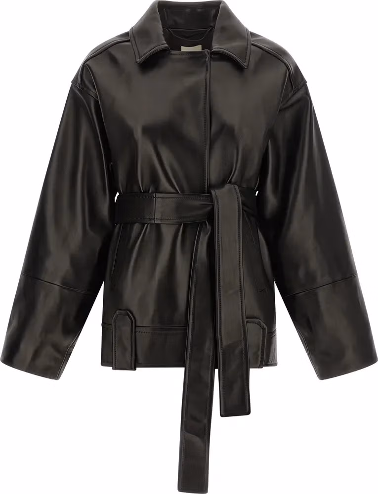 Khaite Black Lamb Leather Leather Jacket