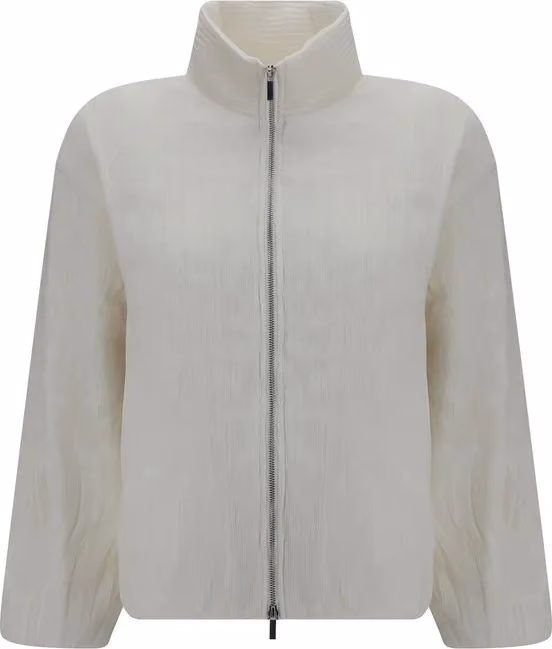 Gongdid Design White Polyester Full-Length Jacket