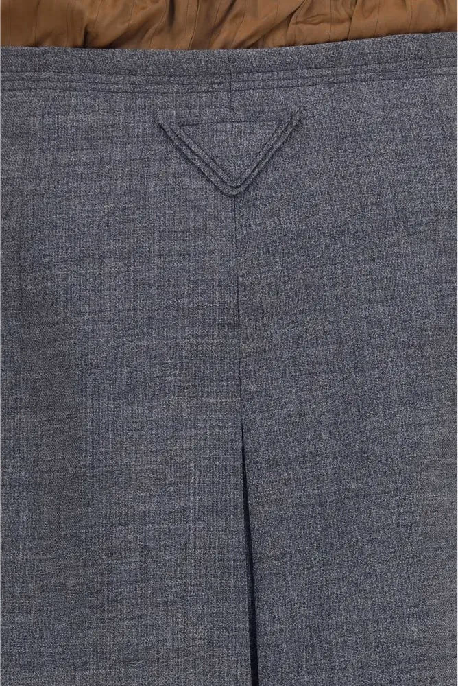 Prada Gray Wool Oves Aries Midi Skirt