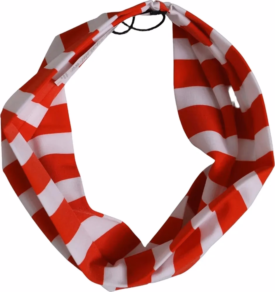 Dolce & Gabbana Red White Stripes Nylon Head Wrap One Size Headband