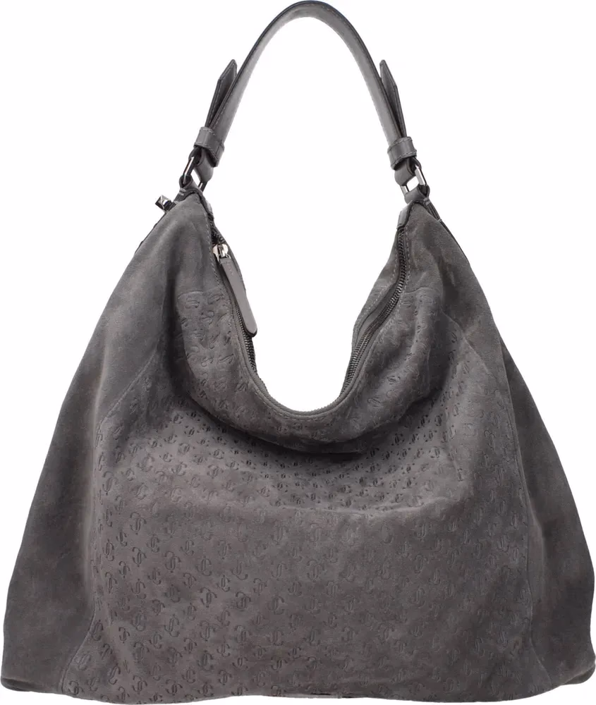 Jimmy Choo Gray Leather Shoulder Bag