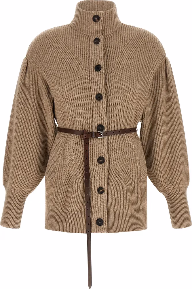 Brunello Cucinelli Beige Virgin Wool Cardigan