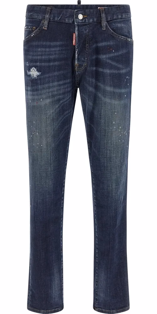 Dsquared² Blue Cotton Straight-Leg Jeans