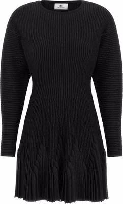 Black Viscose Short Dress