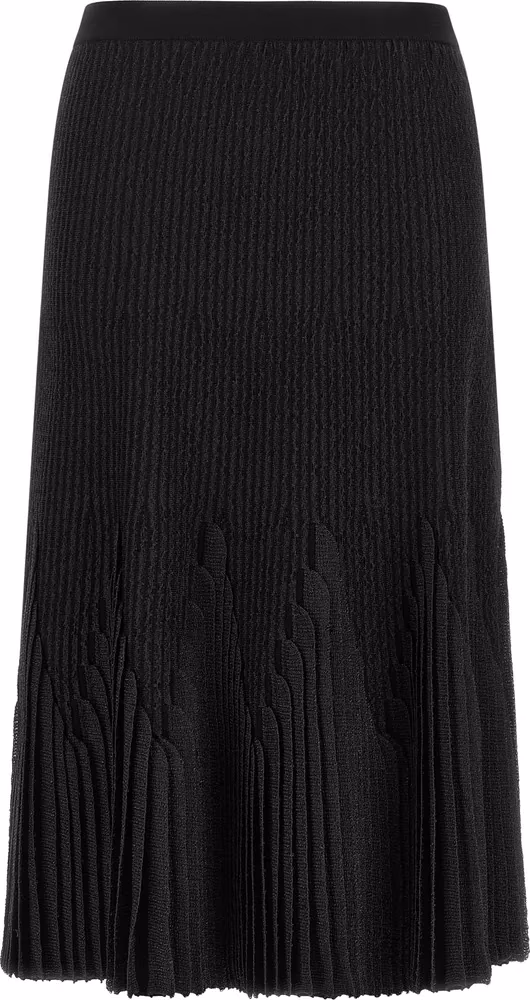 Elisabetta Franchi Black Viscose Midi Skirt
