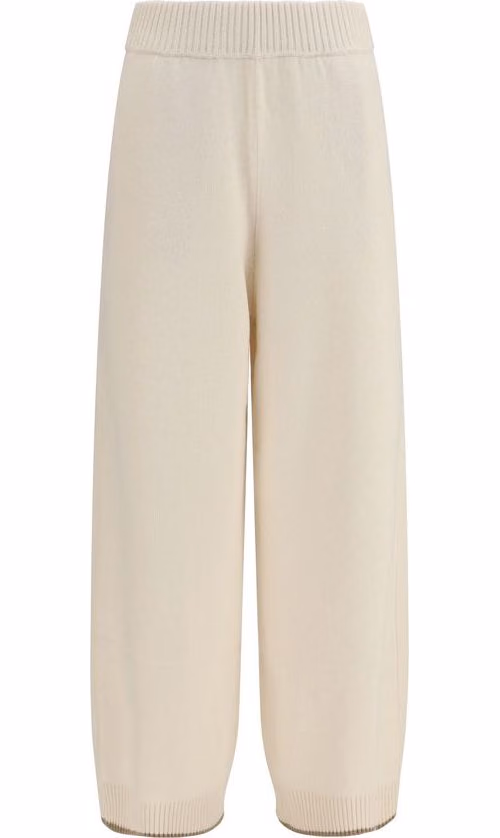 Brunello Cucinelli White Cashmere Casual Pants