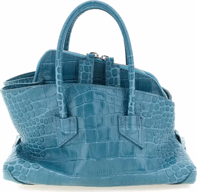 Blue Bovine Leather Handbag