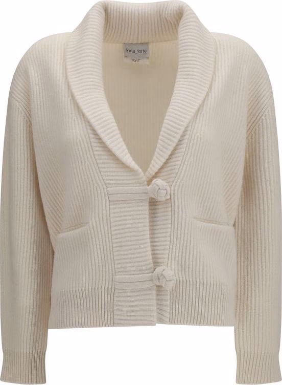 Forte_Forte White Wool Oves Aries Cardigan