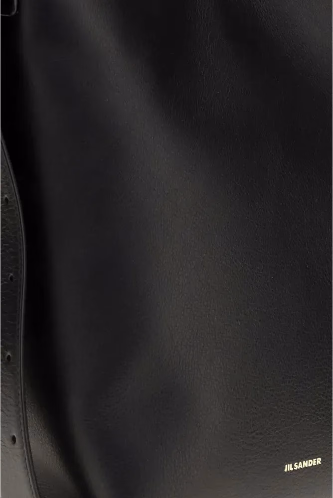Jil Sander Black Calf Leather Bos Taurus Shoulder Bag