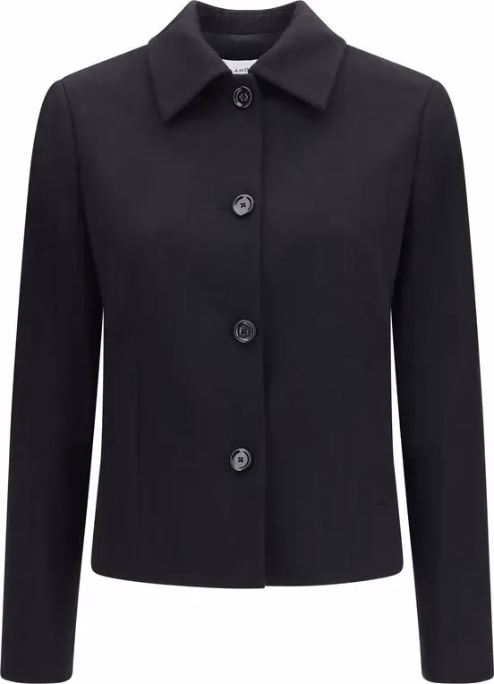 Lardini Black Wool Oves Aries Full-Length Jacket