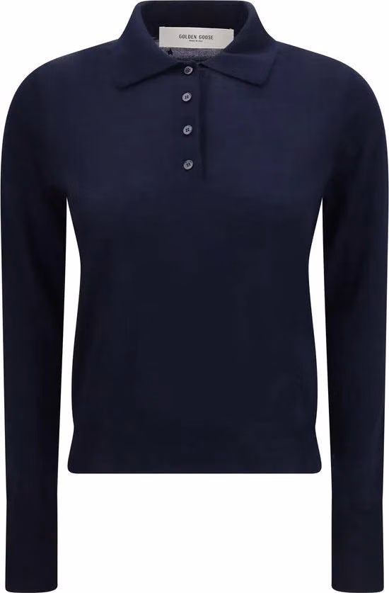 Golden Goose Blue Wool Oves Aries Dress Shirt