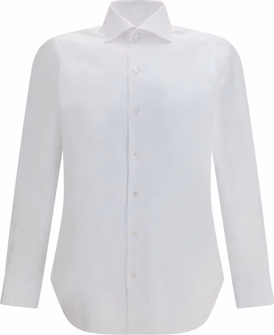 Finamore White Cotton Dress Shirt