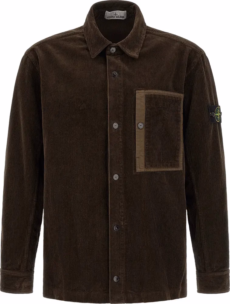 Stone Island Brown Cotton Blouse