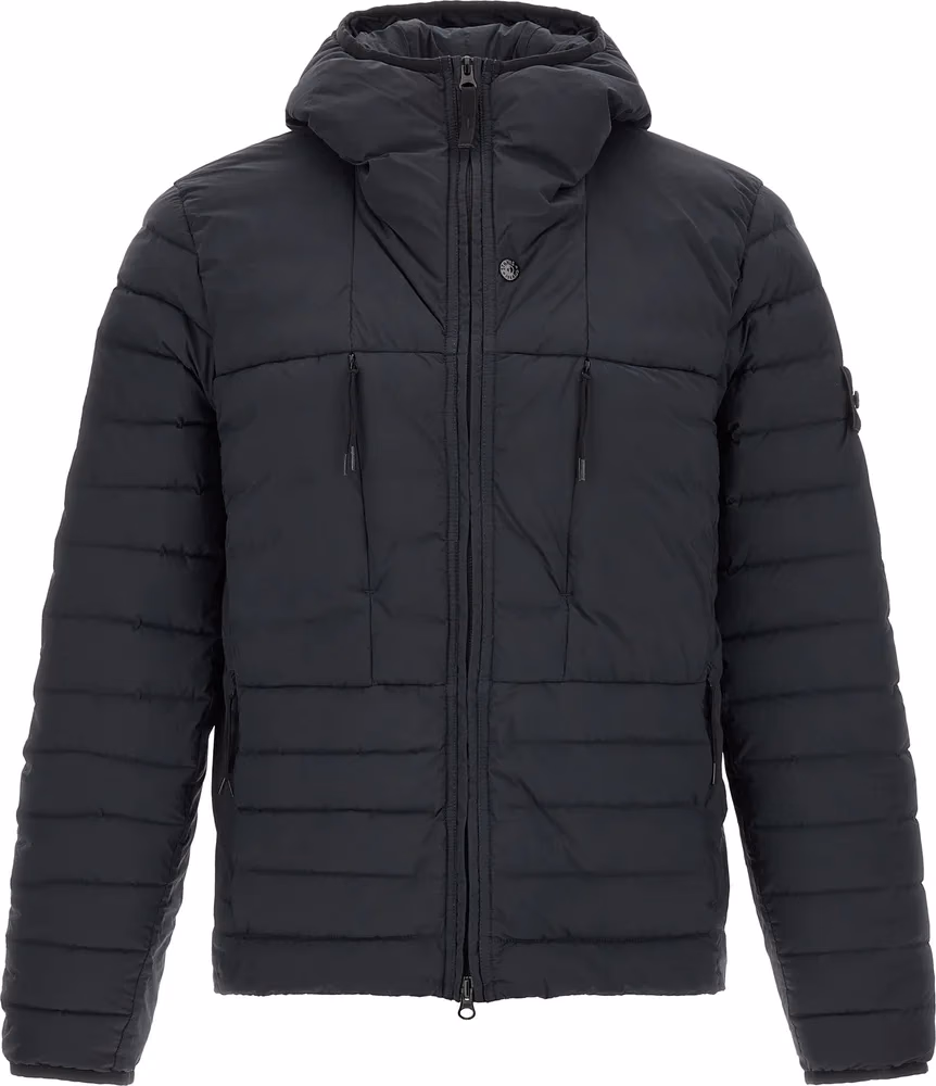Stone Island Blue Polyamide Full-Length Jacket