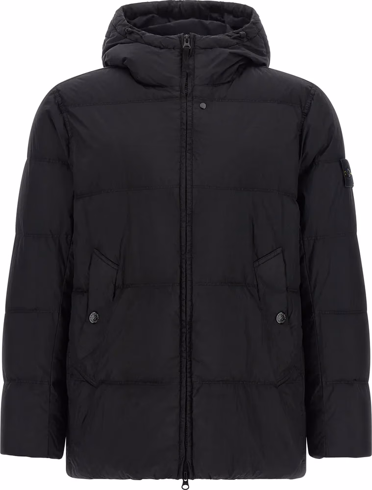 Stone Island Black Polyamide Full-Length Jacket