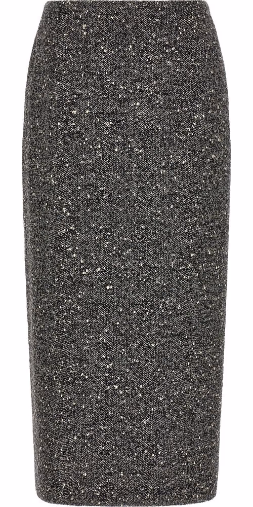Valentino Garavani Bicolor Virgin Wool Midi Skirt