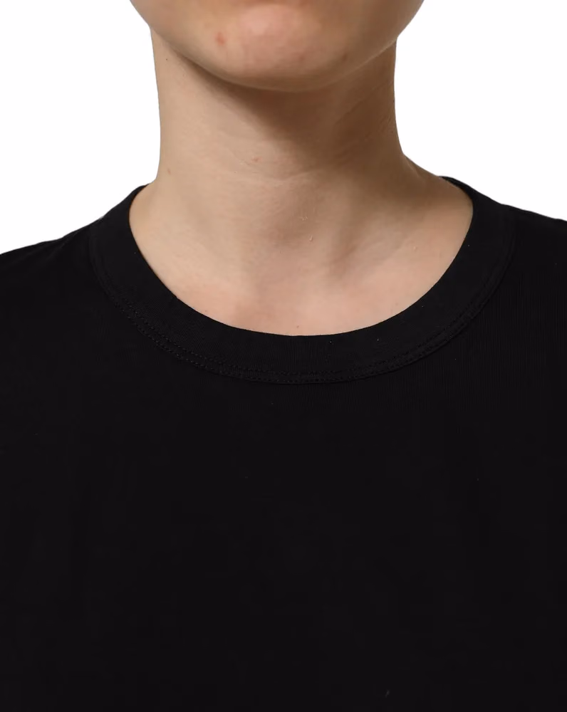 Dolce & Gabbana Black Cotton Crew Neck Short Sleeves T-shirt