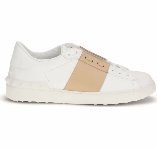 Valentino Garavani White Calf Leather Bos Taurus Low Top Sneakers