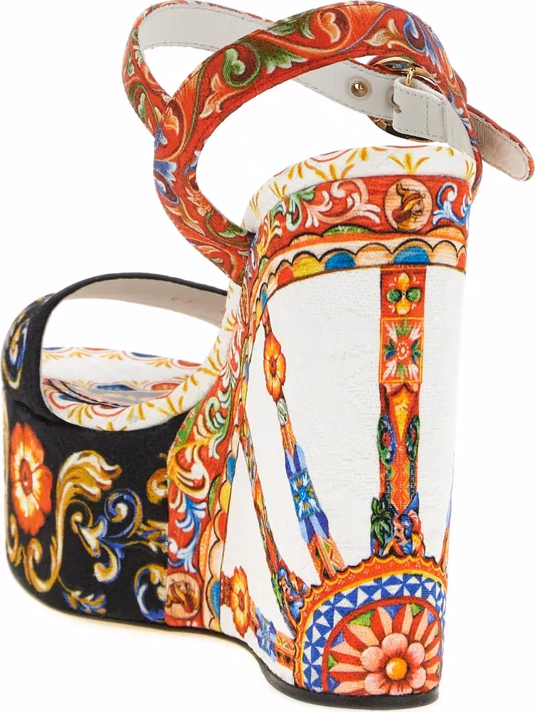 Dolce & Gabbana Multicolor Viscose Wedge Sandals