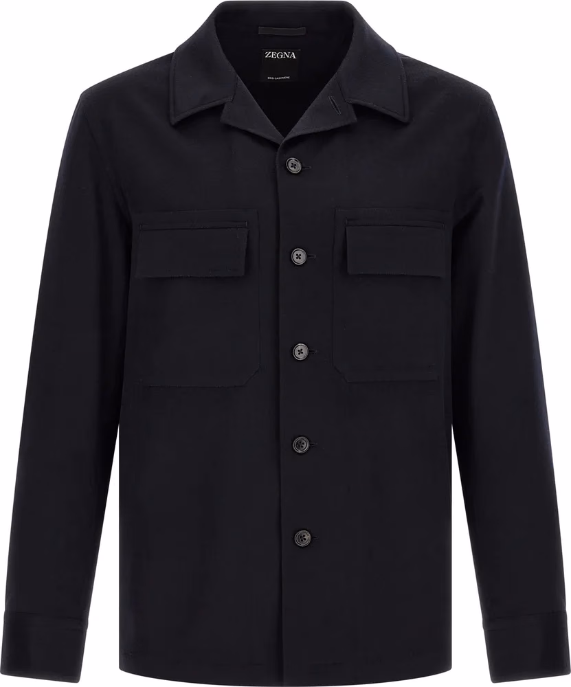 ZEGNA Blue Wool Blouse
