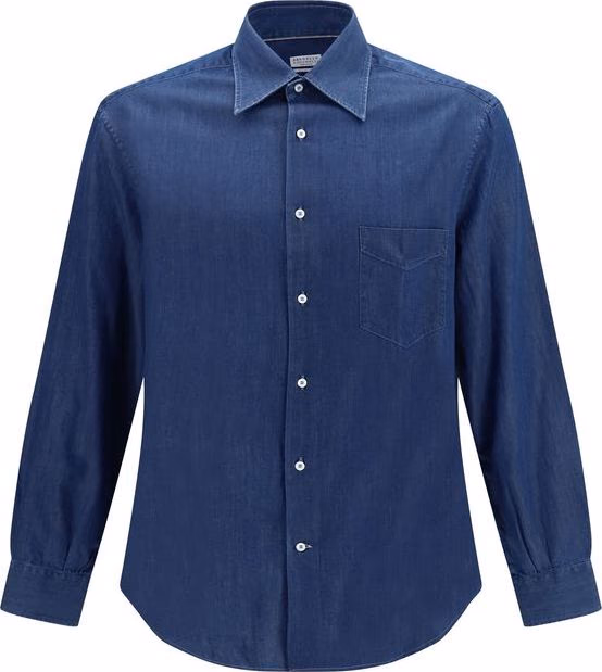 Brunello Cucinelli Blue Denim Shirt