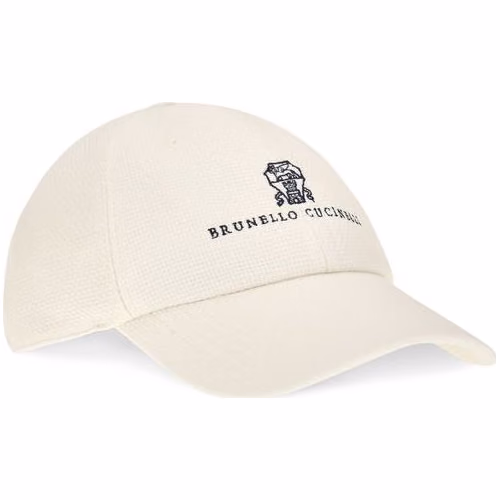 Brunello Cucinelli White Silk Cap (Baseball Hat)