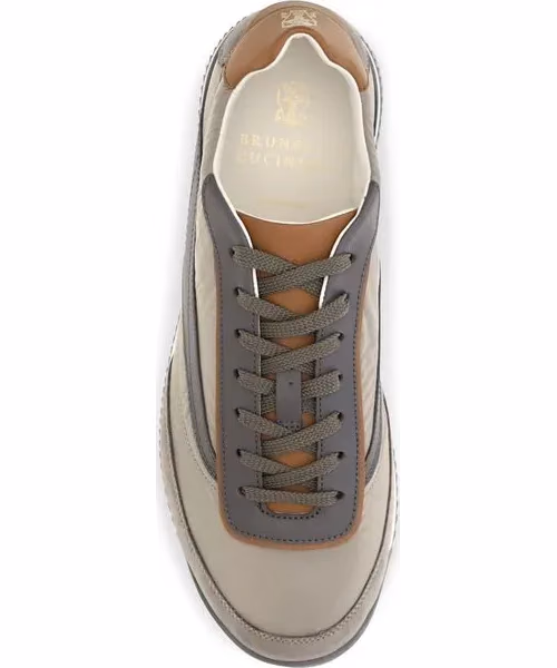 Brunello Cucinelli Beige Suede Leather Sneakers