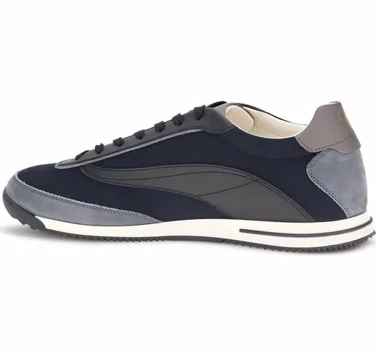Brunello Cucinelli Blue Suede Leather Low Top Sneakers