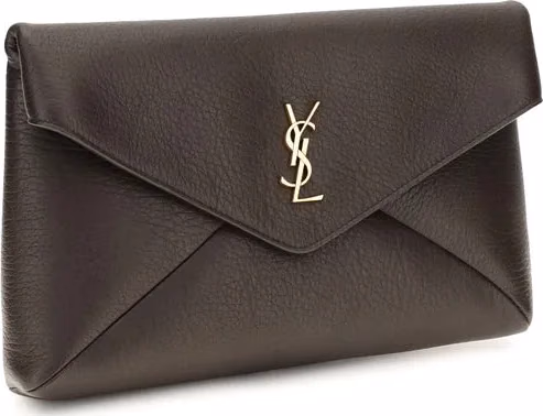 Saint Laurent Brown Lamb Ovis Aries Aries Clutch Bag