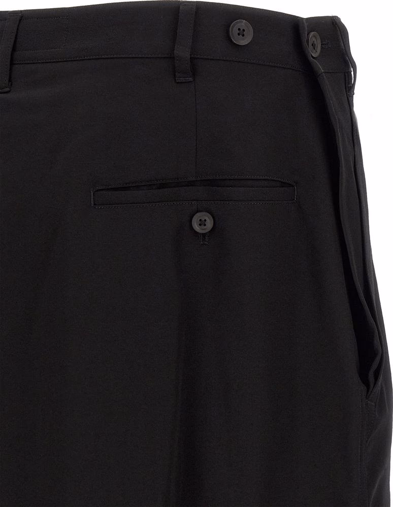 Yohji Yamamoto Black Wool Casual Pants